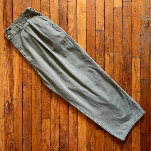 Vintage 80s Polo Ralph Lauren Men Khaki Pleated Wide Leg Chino Slacks Pants - Picture 1 of 4